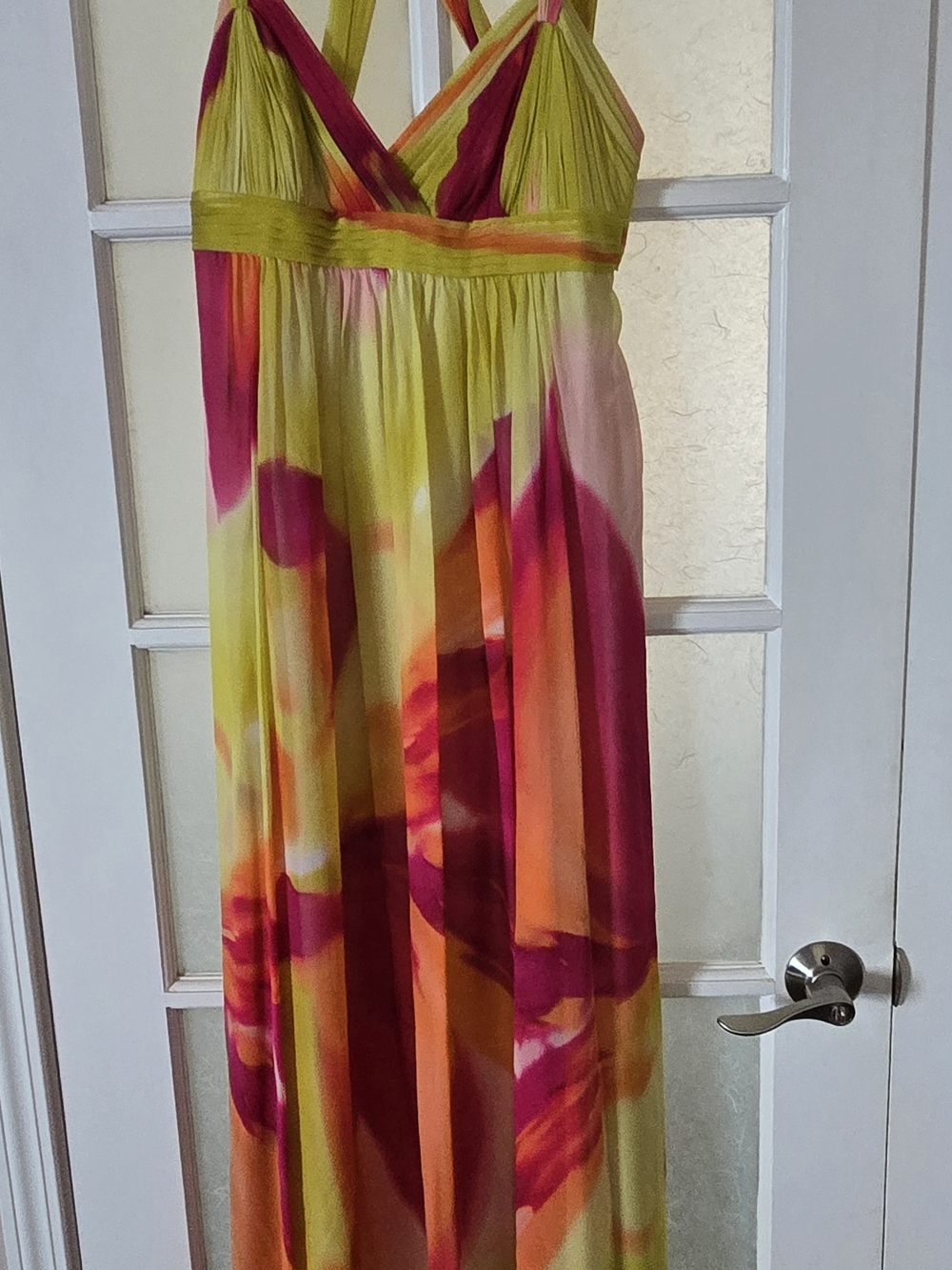 BCBG Vibrant Floral Maxi Dress - Pink, Orange & Lime